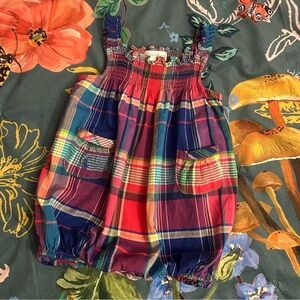 Ralph Lauren Madras Plaid Romper Size 3 Months RARE